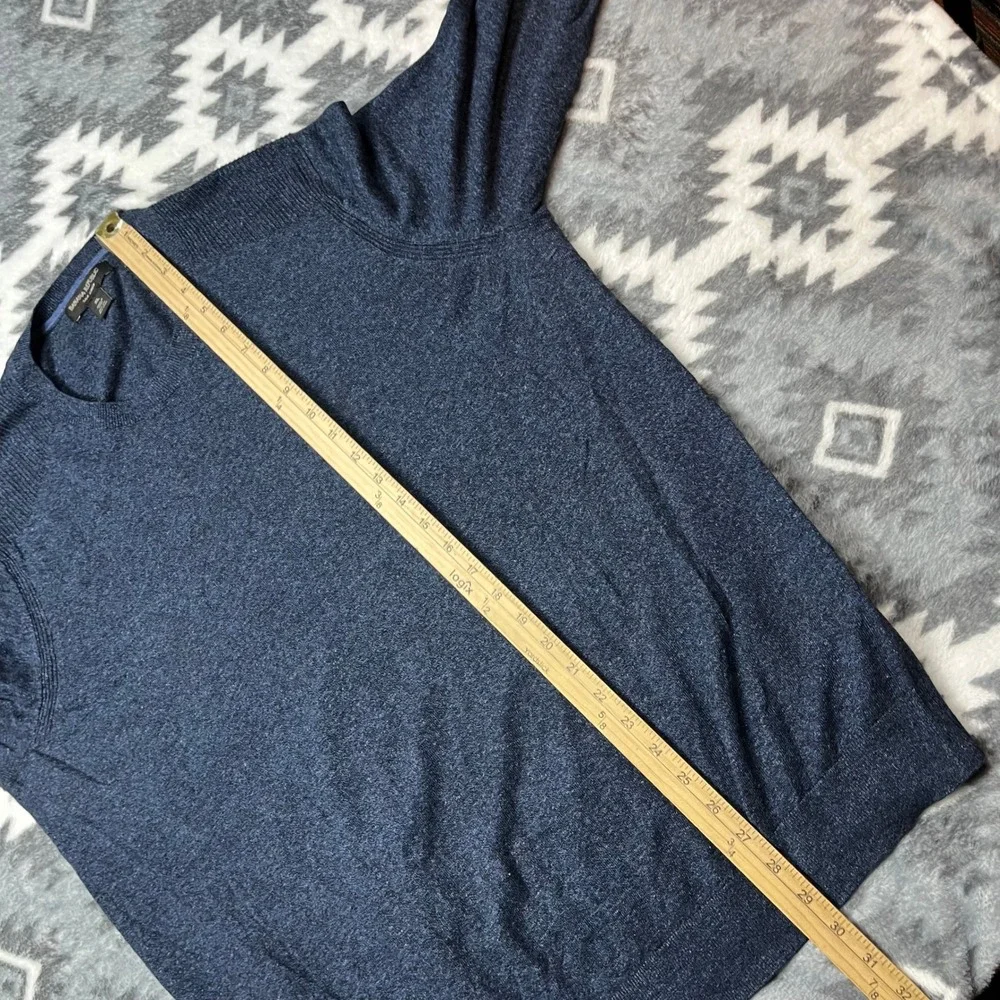 Banana Republic Mens XL Silk Linen Blue Crewneck Sweater 584362-00 Heathered